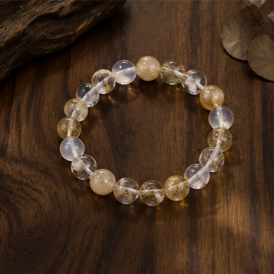 Autumn Light Bracelet | Clear Quartz, Golden Rutilated Quartz, Moonstone