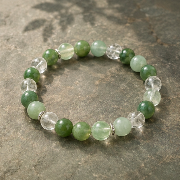Fresh Leaves Bracelet | Aventurine, Jade, Clear Quartz