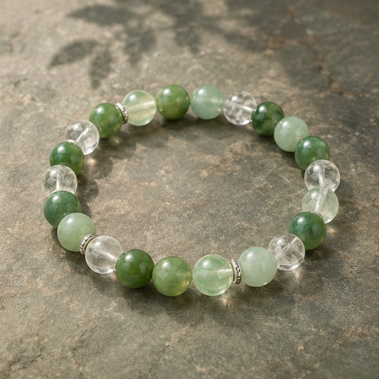 Fresh Leaves Bracelet | Aventurine, Jade, Clear Quartz